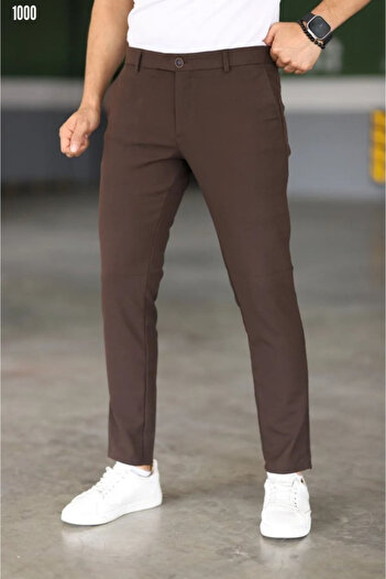 JANES Men's Straight Cut Ankle Length Fabric Trousers