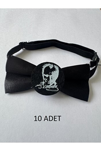 Meriç bebe Ataturk Signed and Silhouette 23 April / 29 October / 10 November Elastic Children's Bow Tie 10 Pieces
