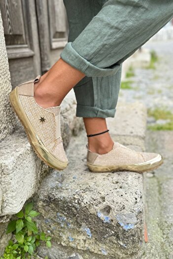 Güneşkızı Guki35 Kadın Bej Günlük Rahat Vegan Balance Sneaker