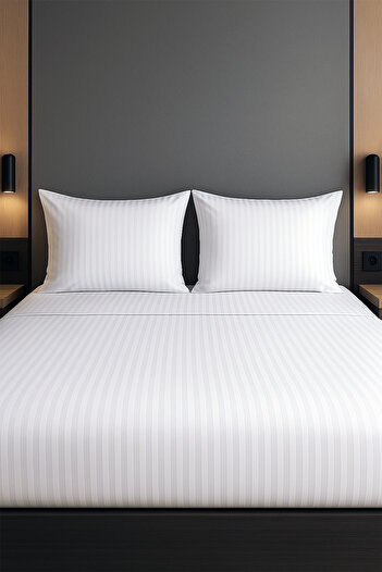 Setekshome Cotton Satin Striped Duvet Cover Set Double