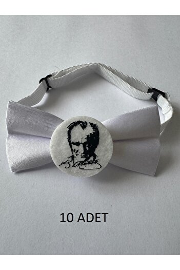 Meriç bebe Ataturk Signed and Silhouette Elastic Children's Bow Tie 10 Lu 23 April / 29 October / 10 November