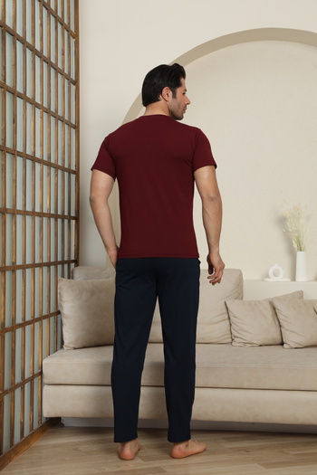 LİLA İÇ GİYİM ERKEK PENYE PIJAMA TAKIMI