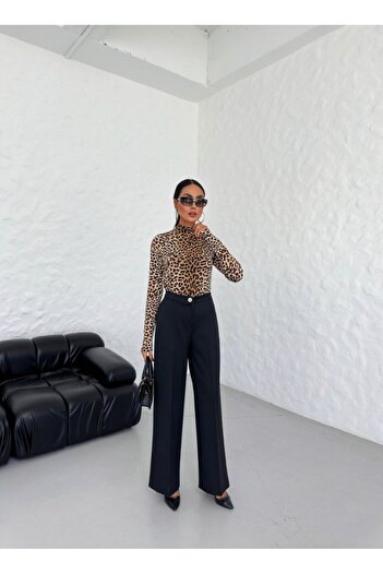 stiledavet online store 230 Gr Poly Viscose Lycra Metal Button Palazzo Trousers