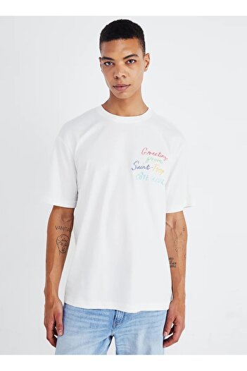 ONLY Чоловіча футболка з принтом на шиї ONSMANI LIFE RLX HIDEOUT SS TEE