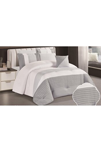 Red Rose Double bedspread with a modern striped design and embroidery that adds a touch of elegance, made of microfiber, size 240*260 cm