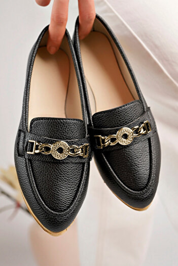StWenn Women's Ballerina Buckle Detailed Stylish Comfortable Orthopedic Casual Shoes 217-1