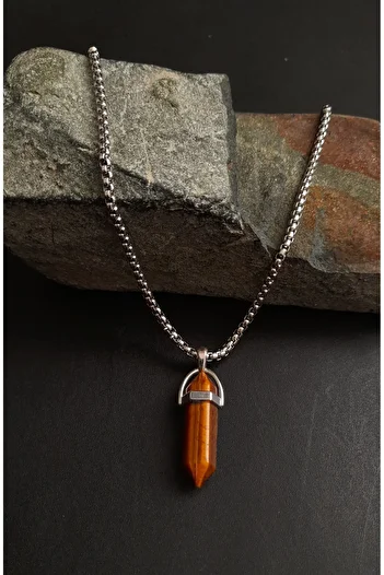 BSN Store Natural Tiger Eye Stone Necklace