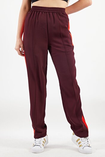 Lacoste Women Regular Fit Side Tape Seamed Track Pants, Maroon
