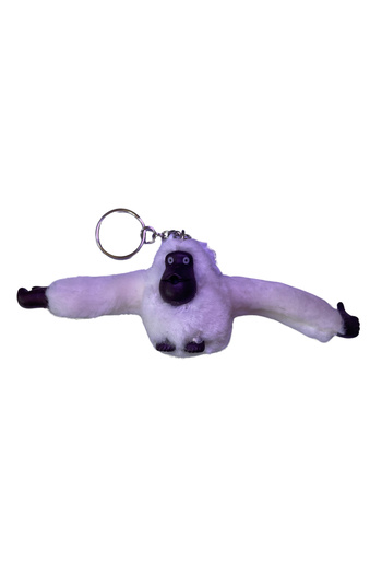 Vera White Plush Monkey Keychain - Bag Ornament