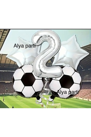 ALYA PARTY Срібний цифровий фольгований балонний футбольний м'яч Набір для дня народження