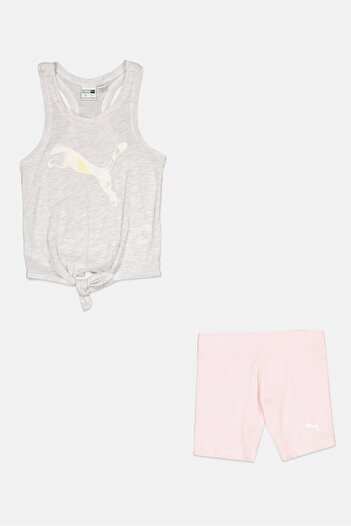 Puma Toddlers Girl 2 Piece Graphic Print Tank Top And Shorts, Multicolor