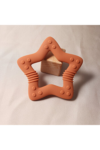 Choice pumpkin star 2024 new star silicone teether Food Grade heart baby Teething toy