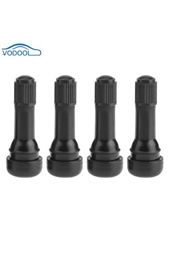 VODOOL 4 قطع من صمامات إطارات العجلات بدون أنابيب مطاطية TR438 سوداء قابلة للتركيب مع أغطية غبار من VODOOL قطعة واحدة/ 4 قطع من صمامات إطارات العجلات بدون أنابيب مطاطية TR438 سوداء قابلة للتركيب مع أغطية غبار
