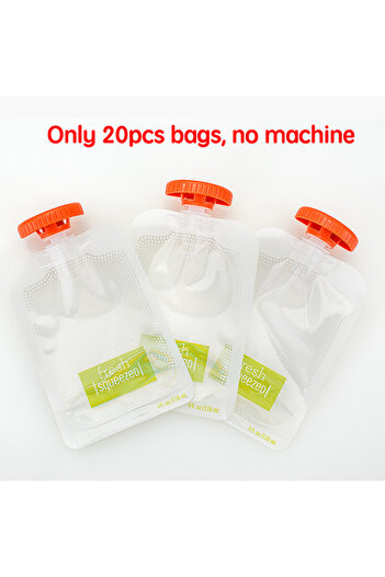 Choice Only 20pcs bags PANGDUBE Baby Complementary Food Squeeze Station with 10pcs Squeeze Bags Baby Food