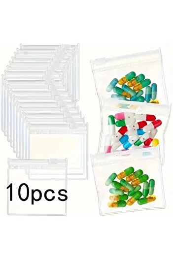 Choice 10PCs EVA Medication Bag Zipper Bag Food Grade Plastic Self Sealing Small Pill Bag Separate Packagin