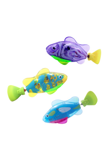 Choice 3pcs Interactive Robot Fish Toys for Cat/Dog, Activated Swimming in Water with LED Light, Swimming B