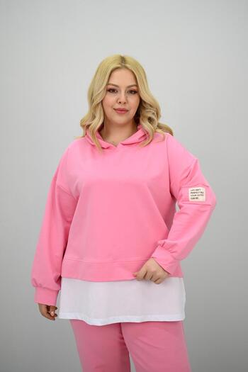 Koza Butik Γυναικείο Σετ Φούτερ με μακρυμάνικο καπάκι από καουτσούκ 8180-25