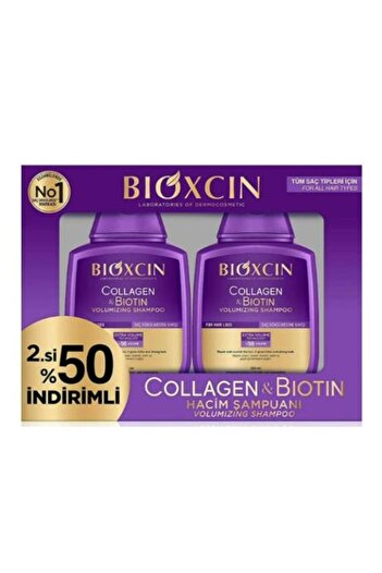 Bioxcin Collagen & Biotin Volume Shampoo 300 ml Advantage Pack of 2