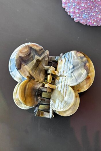 TAKIŞTIR Mixed Color Butterfly Figured Marble Patterned Bone Latch Buckle
