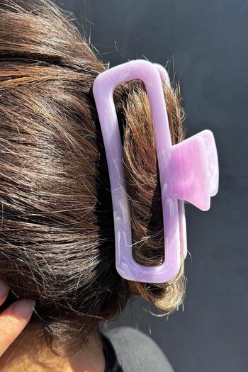TAKIŞTIR Purple Color Marble Patterned Bone Peg Buckle