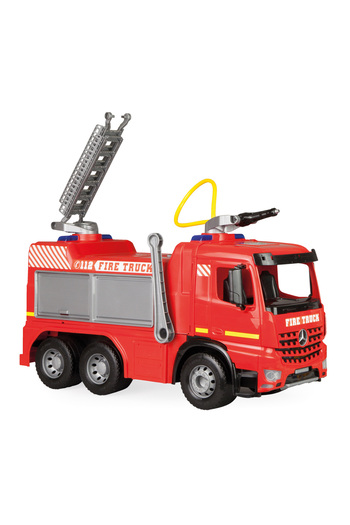 LENA Masina camion de Pompieri Mercedes Arocs Gigant, Lena, rosu, care stropeste, 65 cm, din plastic