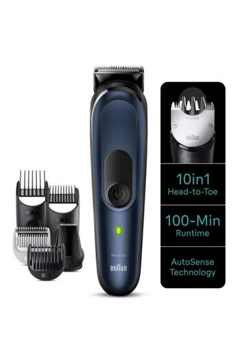 Braun Aparat de ras si tuns Braun 10-in-1 Style Kit MGK7421, Autonomie 100 minute, 13 setari lungime