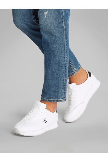 Calvin Klein Calvin Klein Men Bright White/ Black Low Top Runner Laceup Sneakers