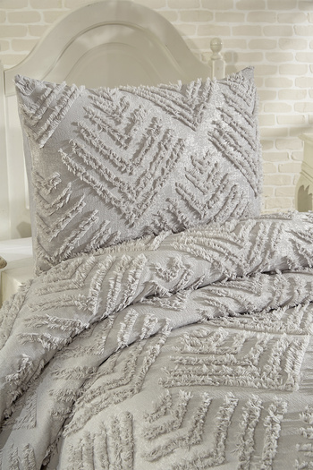 Çeyiz Diyarı Dowry Land Pine 2 Piece Single Pique Set Gray