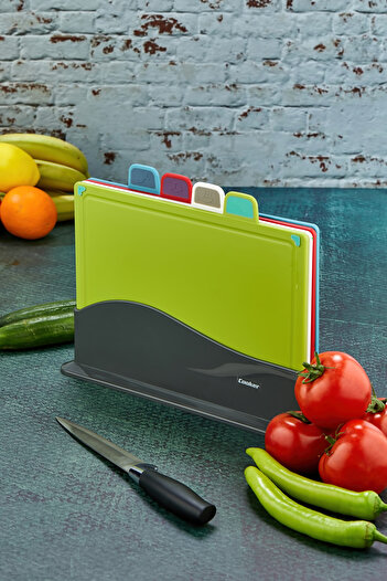 Cooker 4-Piece Colorful Non-Slip Cutting Board Set - Hygienic and Categorical Use