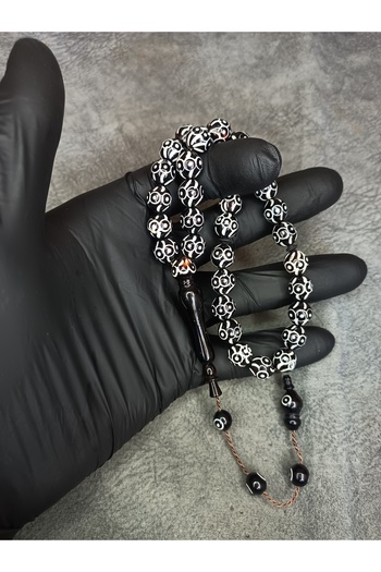 Mos Tespih Kuka Natural Rosary with High-End Embroidered System