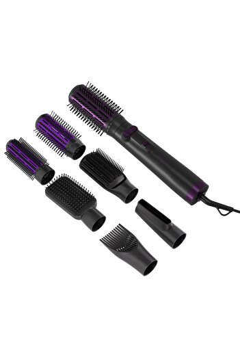 TESLA 6 in 1 hair curler Tesla SLH300BPR, 1000W, 2 speeds, 3 temperature settings, DC motor (Black/Purple)