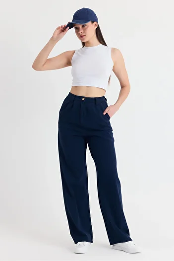 Rays Laci Pocket Pleated Wide Leg Trousers 7021