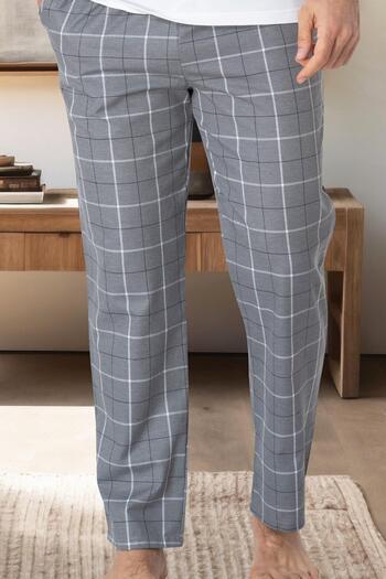 Mecit Pijama Ανδρικές πιτζάμες με μονό πάτο Mecit 3003 Grey καρό