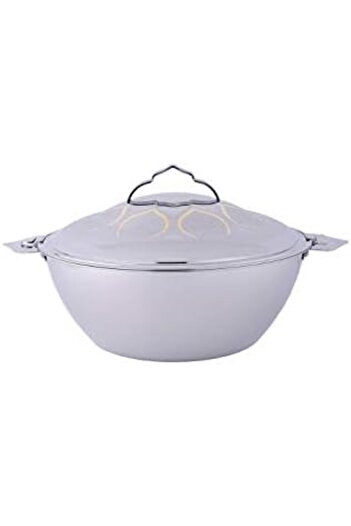 ALSAIF Pradeep Afnan Stainless Steel Hotpot, Circular, Silver, 3000ml