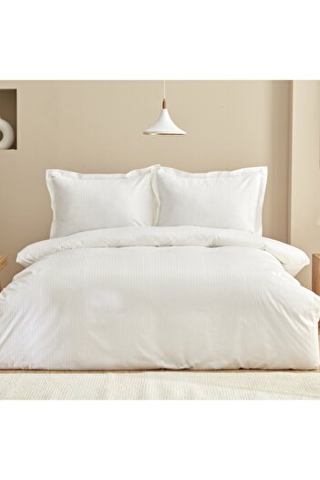 Karaca Uniq, Bettw sche-Set aus 100 % Baumwolle, Doppelbett, Wei