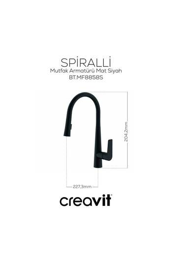 Creavit Spiral Kitchen Luminaire Matte Black