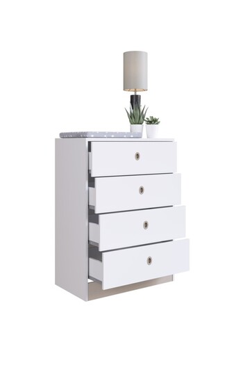 Art In Móveis 4 Drawer Sideboard for Bedroom and Home, White