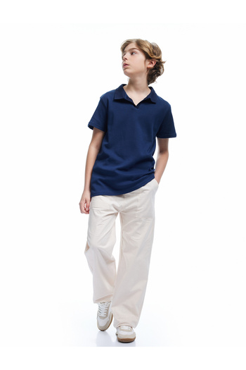 Koton Bavlněné tričko s krátkým rukávem Basic Polo Collar