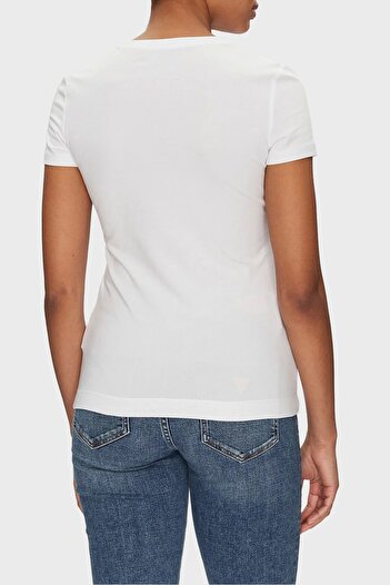 Guess CN SS LOGO LACE TEE Γυναικείο λευκό μπλουζάκι W5GI04J1314-G011