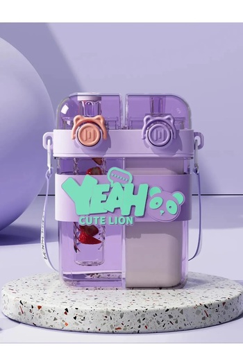 froyalife Quality Yeah Strap Stylish Design Double Chamber Double Lid Multifunctional Children's Water Bottle Flask