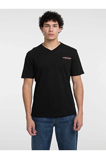 Guess Ανδρικό μπλουζάκι GJ SS VN SLIM AMERICAN TR TEE Μαύρο M4YI50K8HM0-JBLK