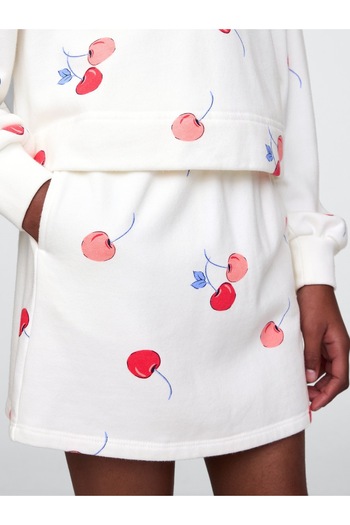 GAP Kız Çocuk Bej Kids Vintage Soft Fransız Havlu Kumaş Etek