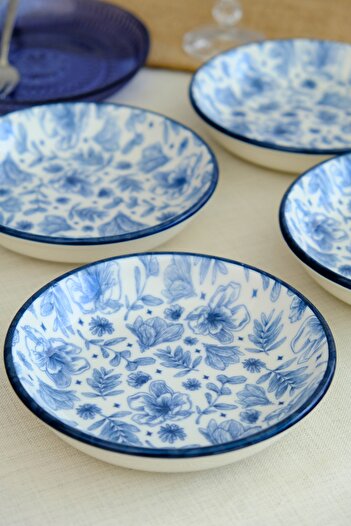 tabakevi Tabak Evi Porselen Blue Heaven Tabak 240cc 4 Lü 15x15x2cm