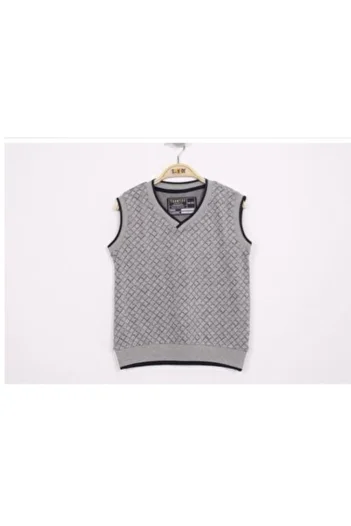 Toontoy Boys' Checkered Two Thread Fabric School Sweater