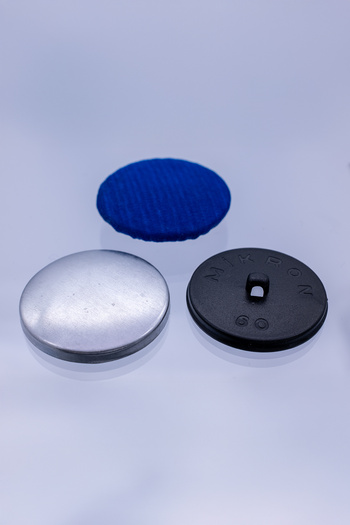 MİKRON Bombe Fabric Covering Button (Black/1.000 Pcs / 37.00 mm)