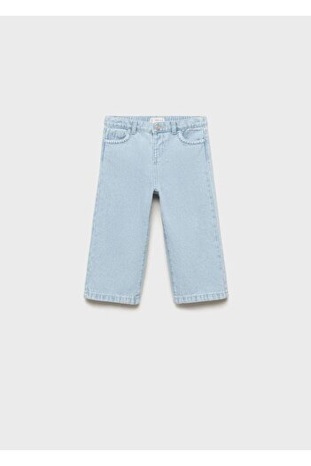 MANGO Baby İşlemeli Culotte Jean Pantolon