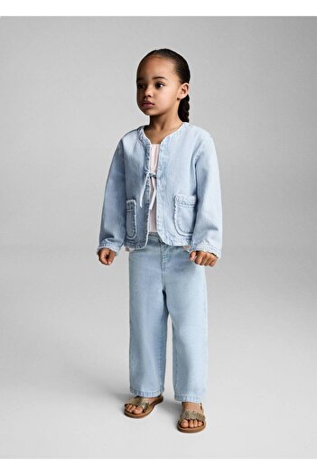 MANGO Baby İşlemeli Culotte Jean Pantolon