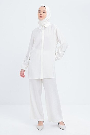ALLDAY Chain Embroidered Elastic Sleeve Shirt S51321A0