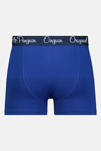 Original Penguin Men 3 Pieces Brand Logo Trunks, Teal/Grey/Navy