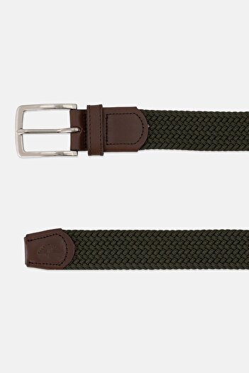 Dockers Men Woven Braided Belt, Hunter Green